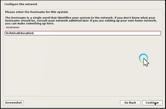 enter the hostname