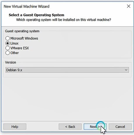 select the operating system