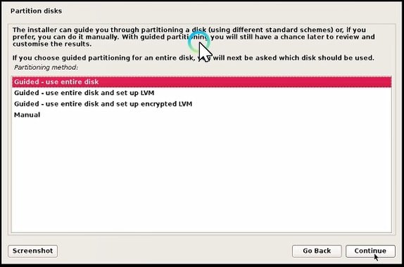 select partitioning method