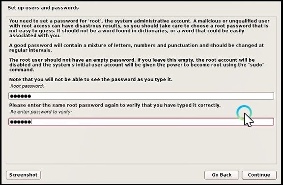 set up user and passwords