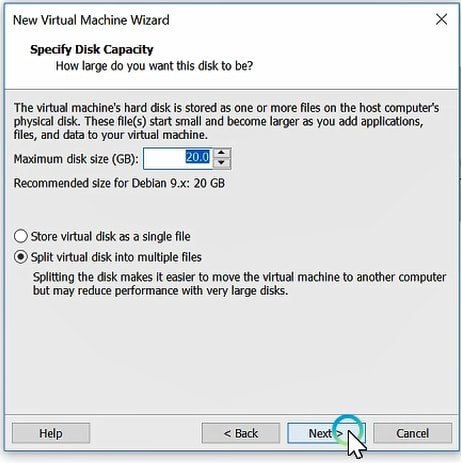 specify disk capacity