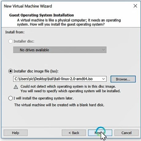 virtual machine installation format